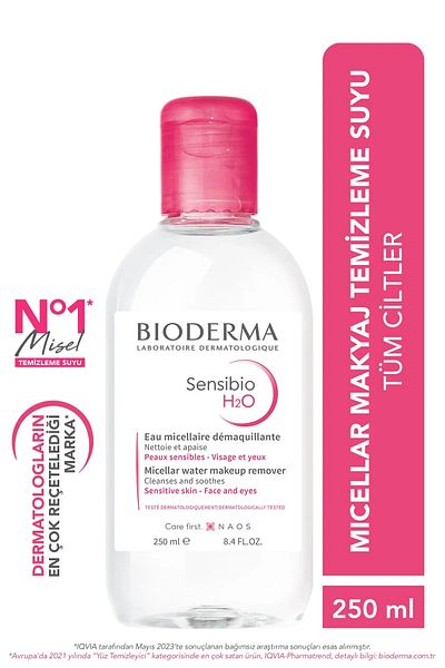 Bioderma Sensibio H2O Mizellen-Make-up-Reinigungswasser für empfindliche und normale Haut, 250 ml