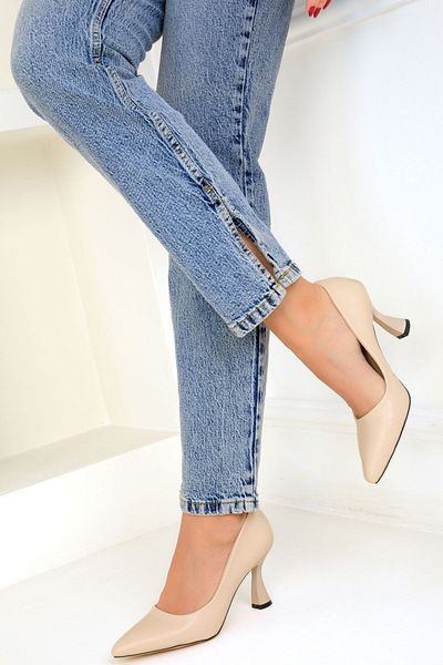 SOHO Women's Beige Classic Heeled Shoes 16559