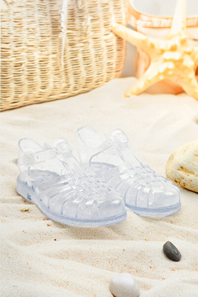 TRENDYOL SHOES Διάφανα γυναικεία σανδάλια Jelly Lurex TAKSS24SD00006