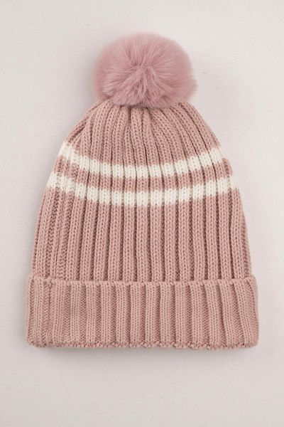 zepkids Striped Dried Rose Color Beret