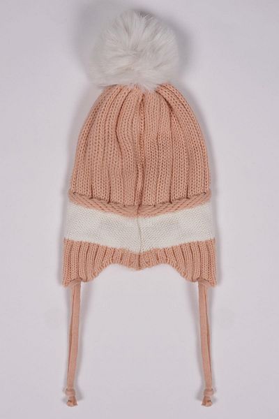 zepkids Powder Colored Beanie with Teddy Bear