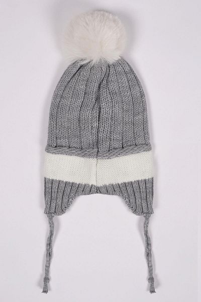 zepkids Gray Beanie with Teddy Bear