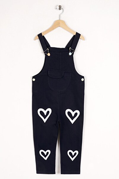 zepkids Szögletes gallér, nulla ujjú, szívvel nyomtatott kenguru zseb, sötétkék színű lánypapucs