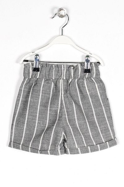 zepkids Pantaloni scurți pentru fete de culoare gri cu buzunare în dungi