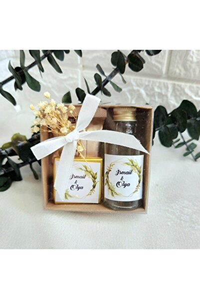 Hayaller Dükkanı 10 Adet 2024 Tasarımı Cam Kolonya Şişesi ve Çikolata Kutu İç...