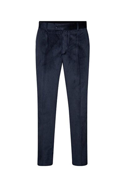 SÜVARİ Süvari Rahat Kalıp Lacivert Erkek Kadife Pantolon