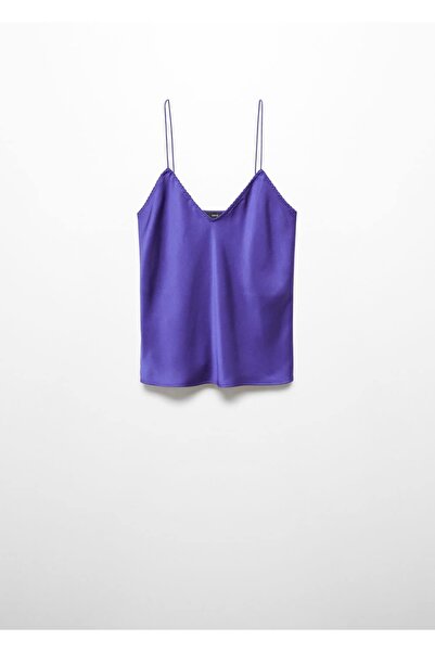 MANGO Woman Plisovaná krajková halenka