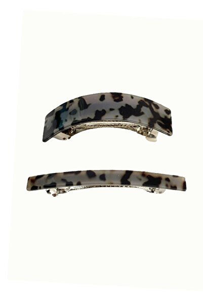 New Obsessions Σετ 2 ακρυλικών γυναικείων κλιπ μαλλιών σε ανθρακί χρώμα