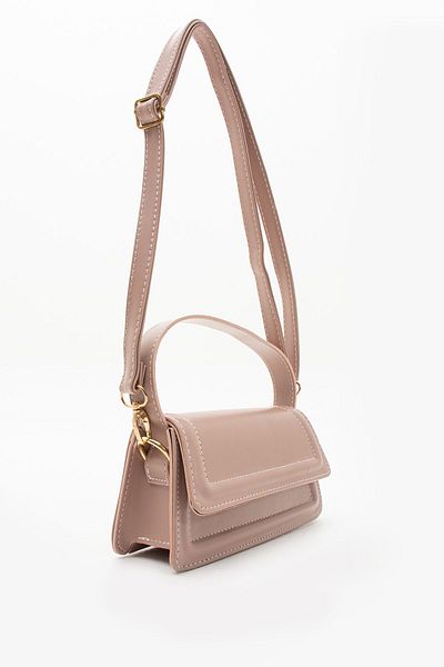NBİBAGS Moi Pudra Women's Stylish Design Snap Fastener Adjustable Strap Hand, Arm and Shoulder Bag L:10 E:21 W:7 cm