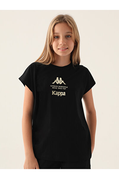 Kappa Κοριτσίστικο T-Shirt 5-15 ετών Μαύρο
