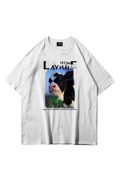 Trendiz Unisex Layful Tshirt Λευκό