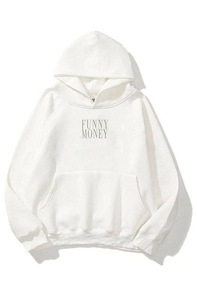 Trendiz Unisex Funny Money φούτερ Hoodie White