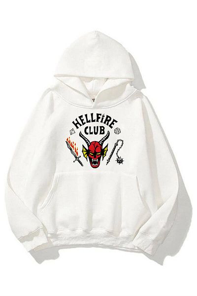 Trendiz Unisex φούτερ Hell Fire Club Hoodie White