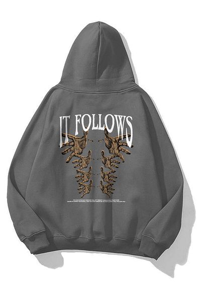 Trendiz Unisex It Follows Sweatshirt Hoodie Antracite