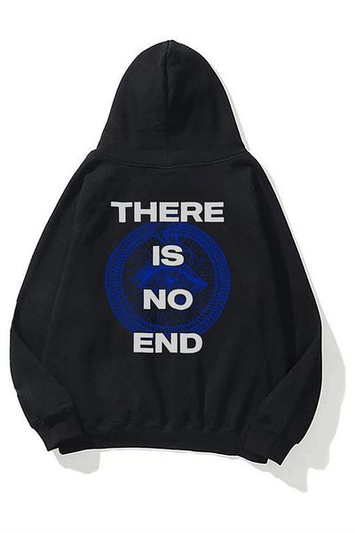 Trendiz Unisex There Is No End Sweatshirt Kapuzenpullover Schwarz