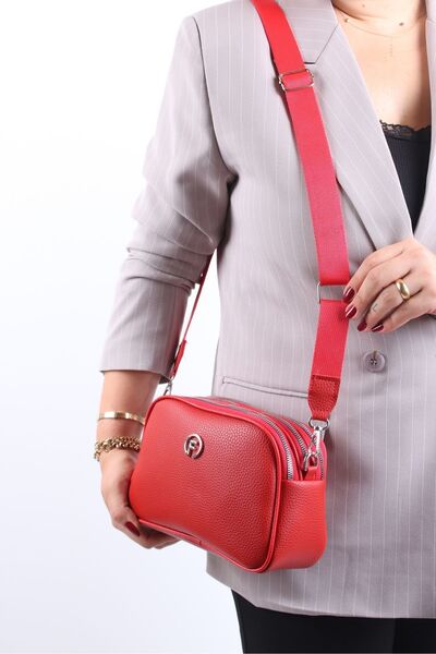 GALB LEATHER Medium Size Daily Women's Shoulder Bag - 4 Compartments, Wide Strap, 21 x 15 cm