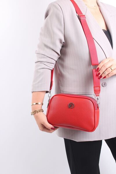 GALB LEATHER Medium Size Daily Women's Shoulder Bag - 4 Compartments, Wide Strap, 21 x 15 cm