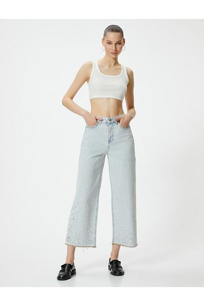 Koton Blaue Jeanshose für Damen - 4sal40091md