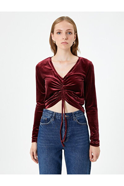 Koton Kadın Bordo Bluz - 4wak50018ek