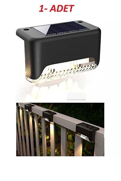 İNDİRİM PRO 1 Adet Solar Güneş Enerjili Köşebent Merdiven Veranda Bahçe Led Lamba Tekli Dekor Bahçe Aydınlatma