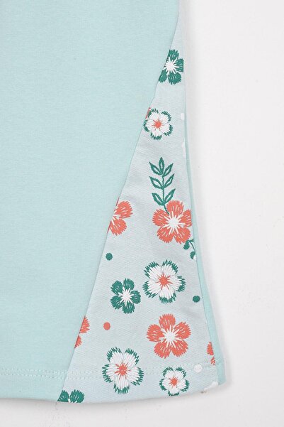 zepkids Κοριτσίστικη αθλητική φόρμα με ισπανικό πόδι σε χρώμα μέντας - μονό πάτο