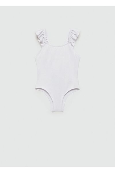 MANGO Kids Costum de baie alb pentru copii