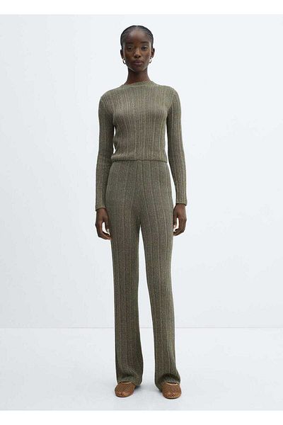 MANGO Woman Perkins Collar Lurex Sweater