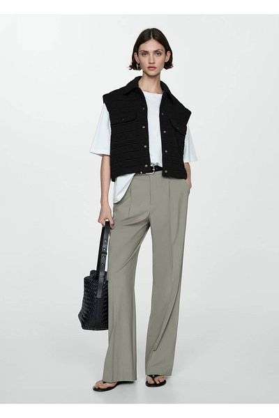 MANGO Woman Quilted Vest - Buttoned Design