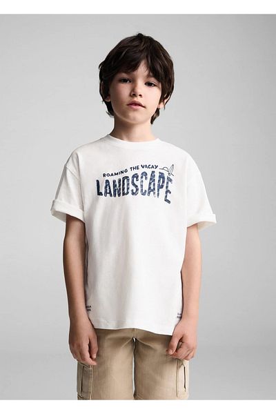 MANGO Kids Tricou Alb Pentru Copii