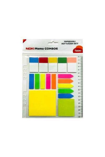 Noki 6-Piece Memo Combo Adhesive Note Paper Set