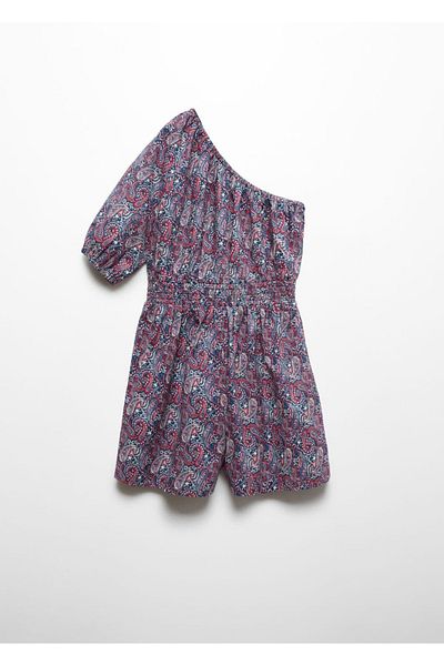 MANGO Kids Asymmetrischer Jumpsuit mit Paisleymuster