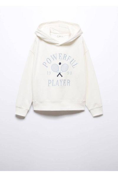 MANGO Kids Hanorac alb pentru copii