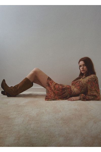 MANGO Woman Δερμάτινες μπότες Cowboy Style