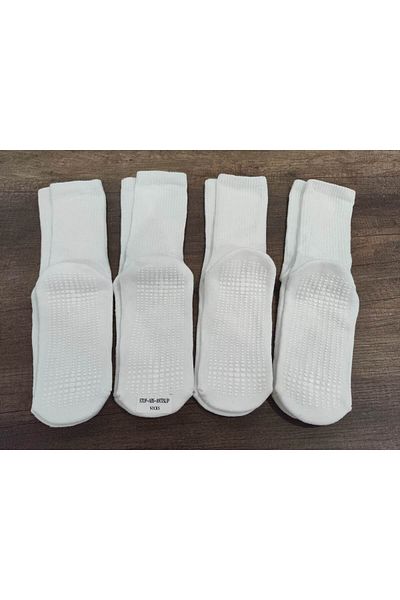 Leement socks Unisex Αντιολισθητικές Αθλητικές Κάλτσες - 4 Ζεύγη Κάτω, Βαμβακερή σόλα, Πετσέτα, Anti Slip Stop