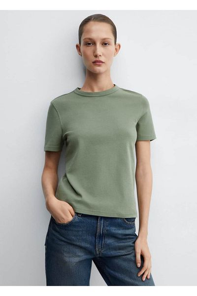MANGO Woman Премиум памучна тениска