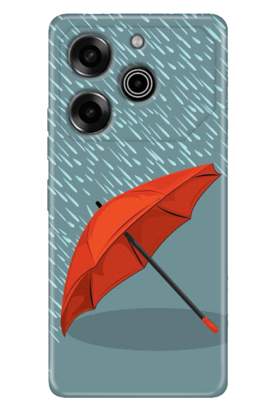 TECNO Pova 6 Pro Case Silicone Patterned Realme Pova 6 Pro Red Umbrella