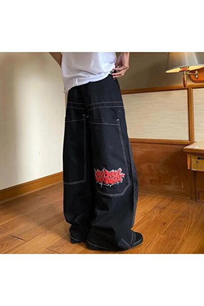 Toum Y2k Vintage Graffiti Pattern - Jeans largi unisex, la modă dompuleri