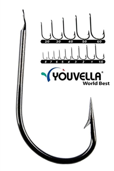 YOUVELLA 1403 Kısa Pala Dövme Olta Iğnesi 100'lü Kutu Black Nikel 4