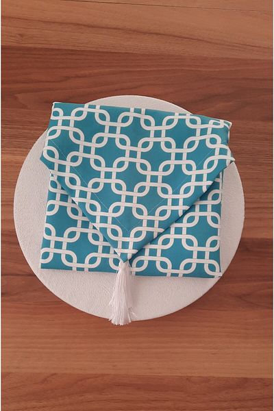 Papuli Set of 6 Patterned Runner and Upholstery Fabric Plates