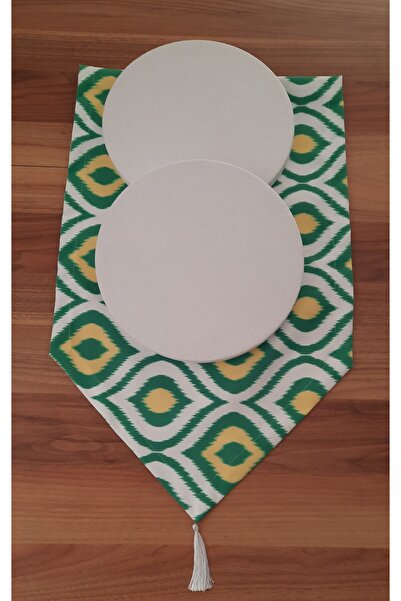 Papuli Set of 6 Patterned Runner and Upholstery Fabric Plates