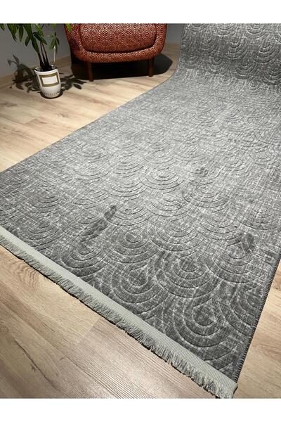 AKSU HALI Aksu Halı Prime Cozy Gri Kaymaz Taban Makinede Yıkanabilen Kesme Yo...