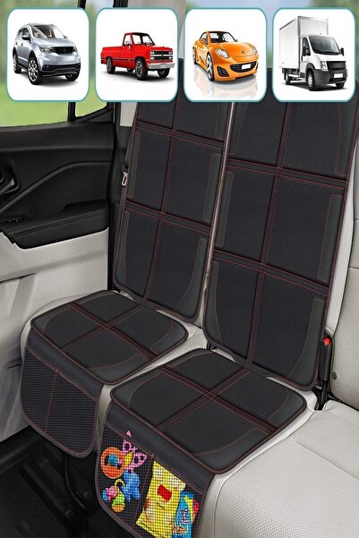 MasterCar 2 Adet Isofix Uyumlu Oto Koltuk Koruyucu Organizer Ana Kucağı Puset Koruyucu Oto Koltuk Kılıfı