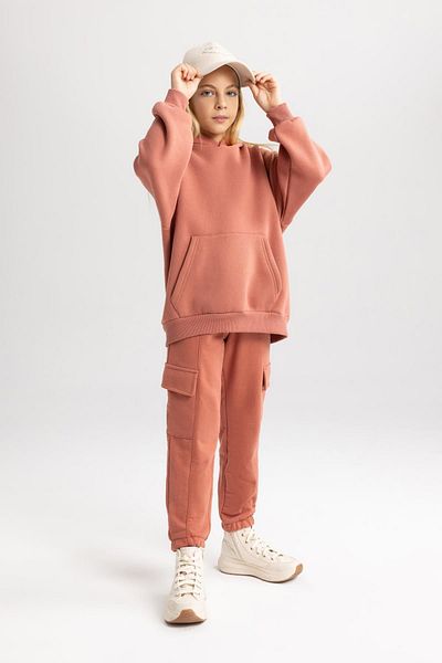 DeFacto Black Jogger Sweatpants for Girls - Cargo Pocket and Elastic Waist and Leg A7478A823Au
