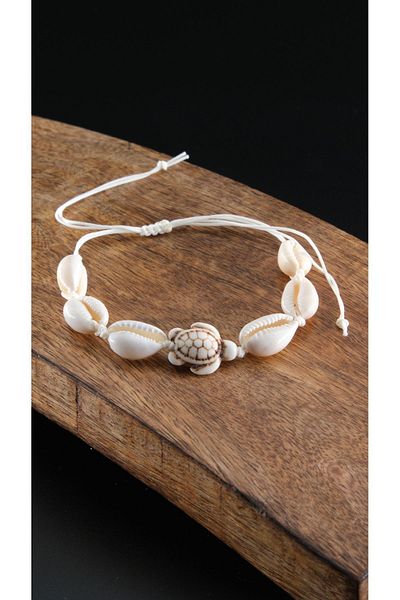 Chillin' Adjustable Elevator and Turtle Seashell Anklet Bracelet - Suitable for All Wrists