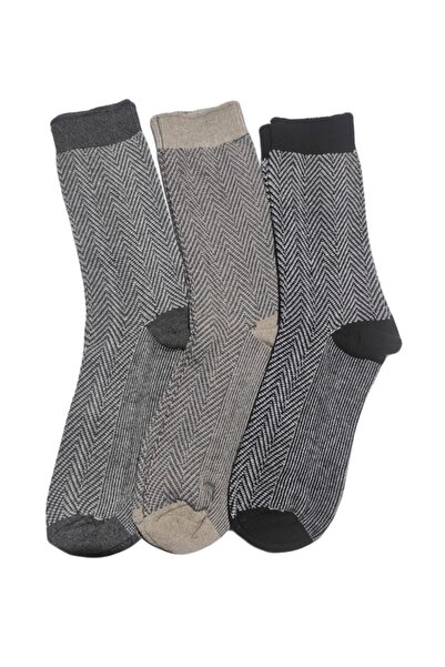 SOYTEMİZ Men's Socks Jacquard Luxury 3 Pairs