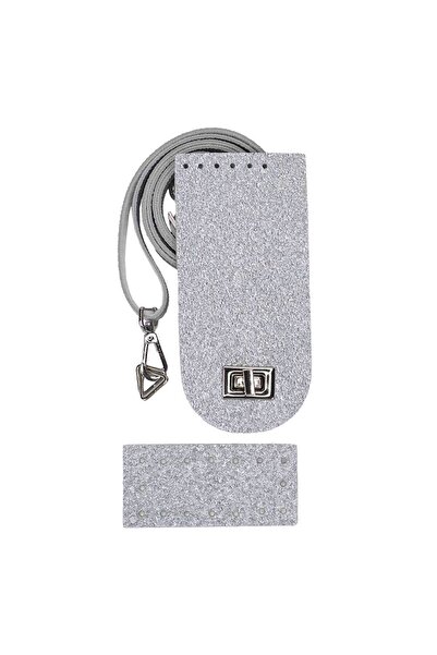 Ritzz 9CM Tabanlı Çanta Kapak Seti Suni Deri IŞILTI Serisi Gümüş (Gümüş)