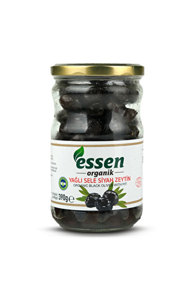 Essen Organik Organik Yağlı Sele Süper Siyah Zeytin Iri Boy 390 gr