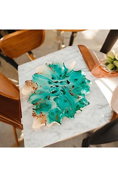 es home collection LEAF OAK YAPRAK DESEN SUNUM TABAK 30CM