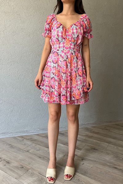 Seda Yalçın Atelier Chiffon Dress - Pink Patterned