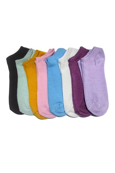 SOYTEMİZ 8 Pairs Koton Mixed Color Women's Booties Socks (357-51)
